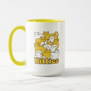 Chubby Kitties Design - Adorable Cat Art Mug