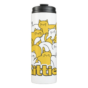 Chubby Kitties Design - Adorable Cat Art Thermal Tumbler