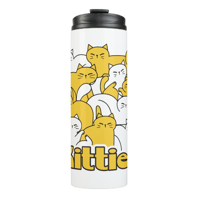 Chubby Kitties Design - Adorable Cat Art Thermal Tumbler (Front)