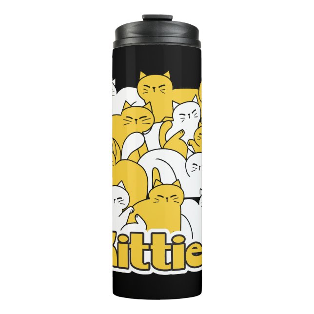 Chubby Kitties Design - Adorable Cat Art Thermal Tumbler (Front)