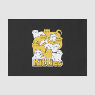 Chubby Kitties Design - Adorable Cat Art Tissue Paper