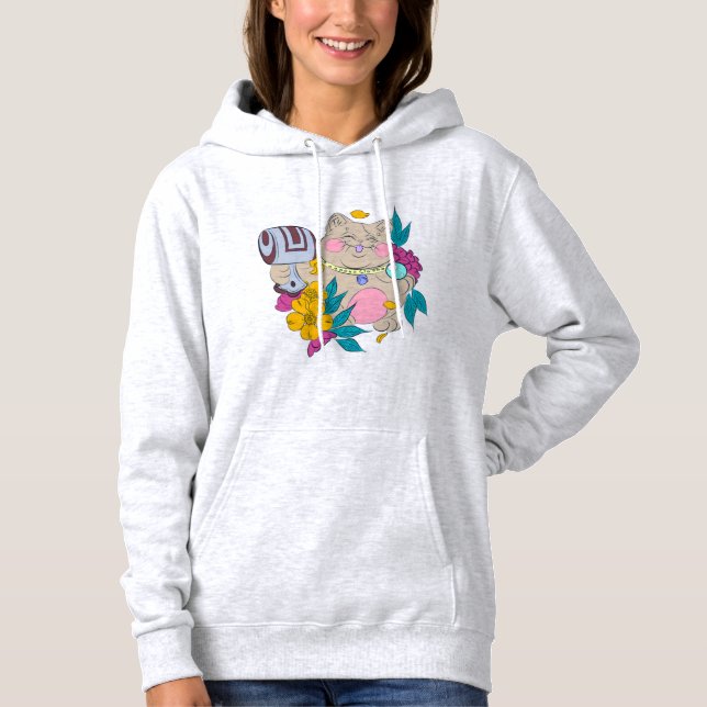 chubby lucky cat hoodie (Front)