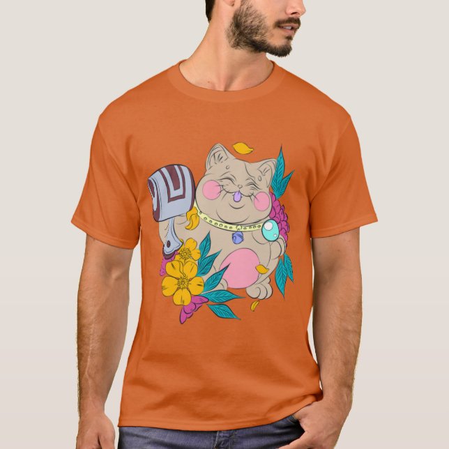 chubby lucky cat T-Shirt (Front)