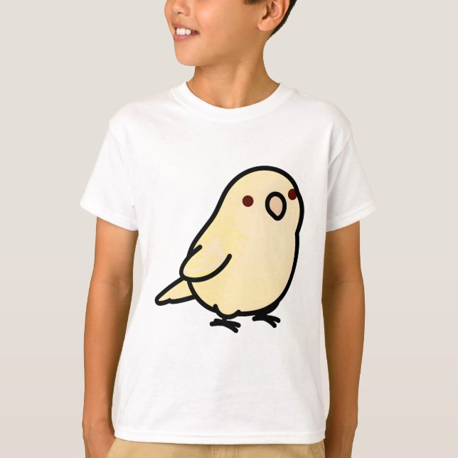 Chubby Lutino Yellow Lineolated Barred Parakeet T-Shirt (Front)