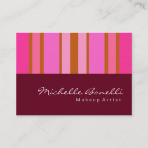 Chubby Makeup Artist Script Pink Feminine Business Card
