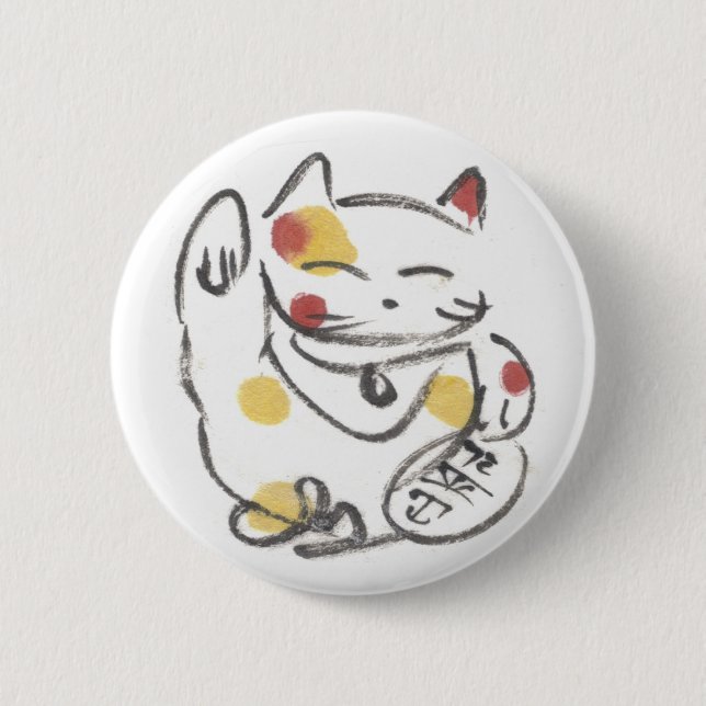 Chubby Maneki Neko Button (Front)
