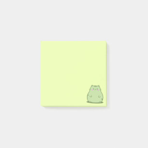 Chubby Matcha Green Kitty Post-it Notes