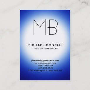 Chubby modern blue white light business card
