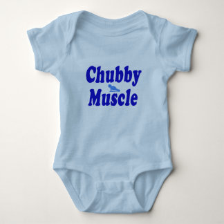 chubby muscle blue baby bodysuit