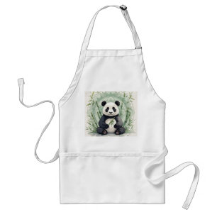 Chubby panda sitting in a lotus pose  standard apron