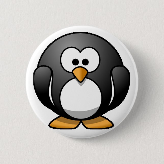 Chubby Penguin 6 Cm Round Badge (Front)