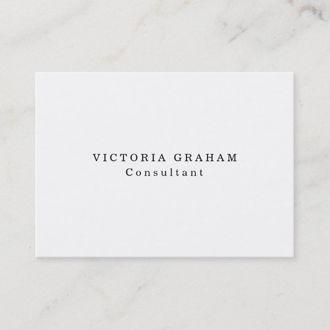Chubby Plain Trendy White Professional Creative Business Card (Front)