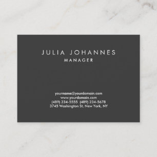 Chubby Professional Grey Plain Trendy Business Card