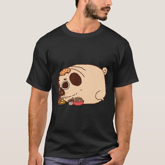 chubby pug eating Classic T-Shirt 886 (Front)