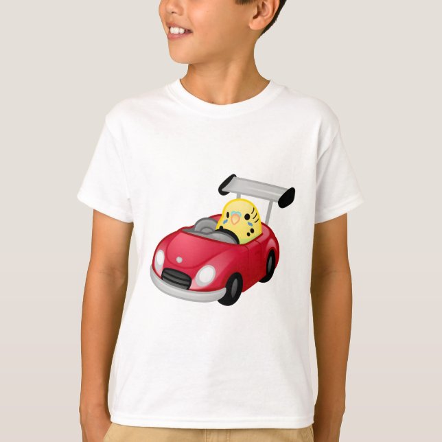 Chubby Race Car Budgie T-Shirt (Front)