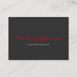Chubby Red Grey Hairdresser Business Card