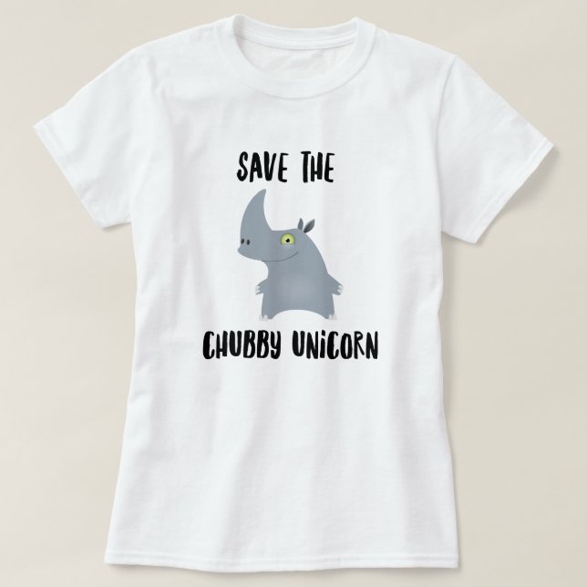 Chubby Rhinoceros Unicorn T-Shirt (Design Front)