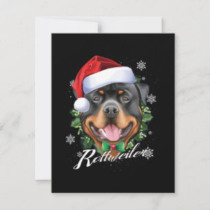 Chubby Rottweiler Dog Christmas RSVP Card