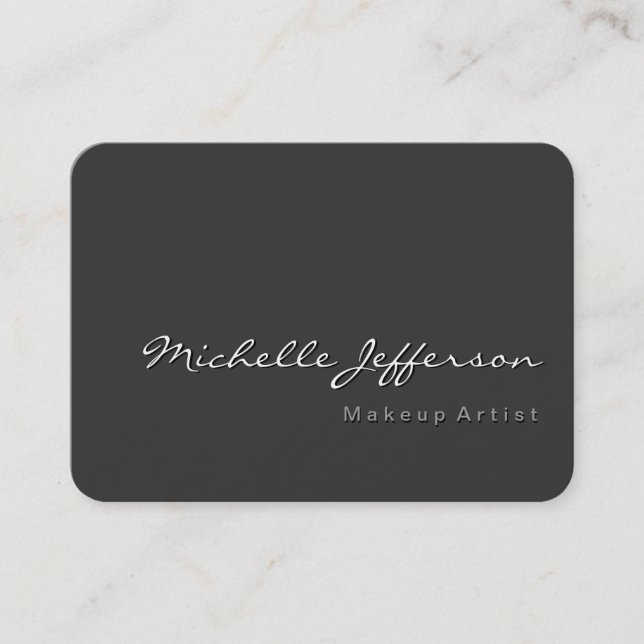 Chubby Rounded Corner Shadow Grey Business Card (Front)