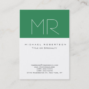 Chubby Sea Green White Clean Business Card