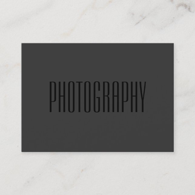 Chubby Simple Black Out Photographer Business Card (Front)