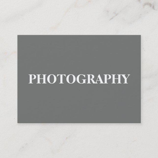 Chubby Simple Nickel Grey Photographer Business Card (Front)