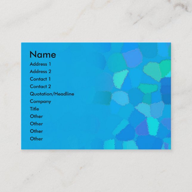 Chubby size profile card: Frosty Glass Business Card (Front)