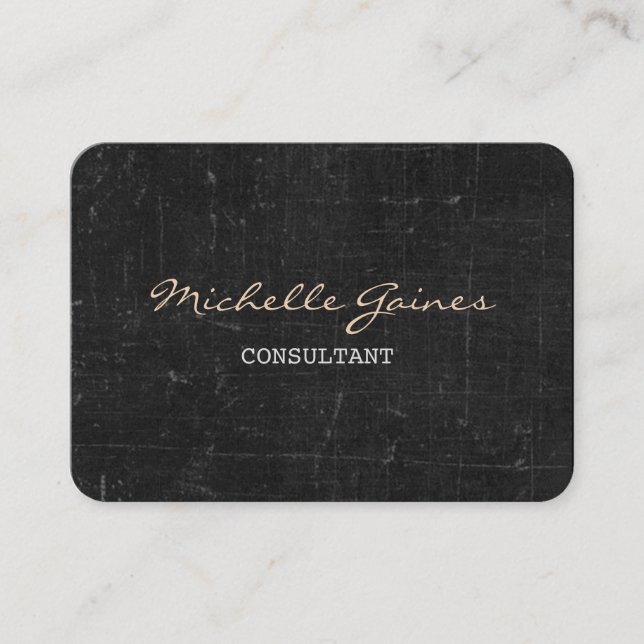 Chubby Stylish Script Trendy Grey Wall Brick Business Card (Front)