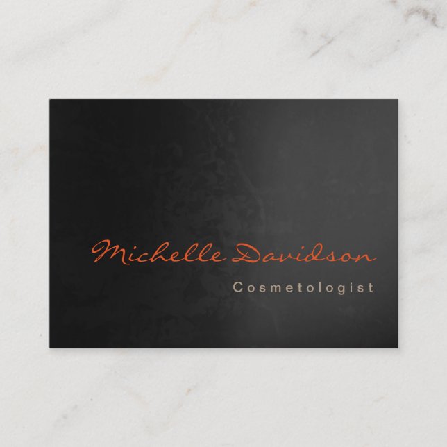 Chubby Trendy Cosmetologist Unique Grey Black Business Card (Front)