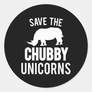 Chubby Unicorn Funny Sarcasm Awareness Rhinos Classic Round Sticker