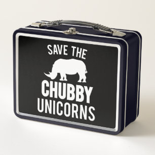 Chubby Unicorn Funny Sarcasm Awareness Rhinos Metal Lunch Box