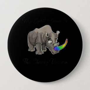 Chubby Unicorn Rhino Funny Cute Adorable Animal 10 Cm Round Badge