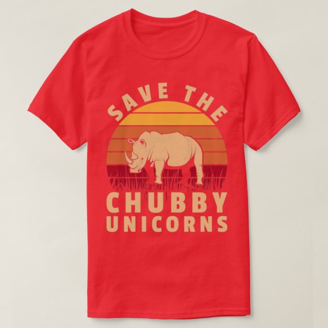 Chubby Unicorns Funny Rhino T-Shirt (Design Front)