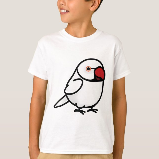 Chubby White Indian Ringneck Parakeet T-Shirt (Front)
