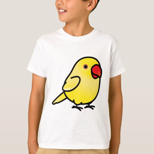 Chubby Yellow Lutino Indian Ringneck Parakeet - Fe T-Shirt (Front)
