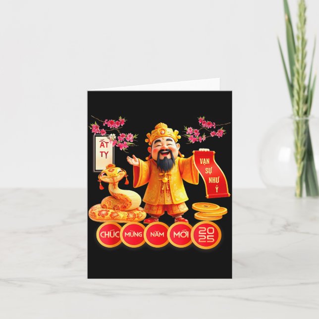 Chuc Mung Nam Moi 2025 Vietnamese Family Lunar New Card (Front)