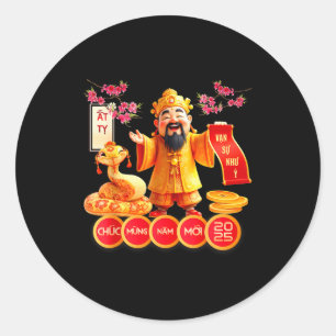 Chuc Mung Nam Moi 2025 Vietnamese Family Lunar New Classic Round Sticker