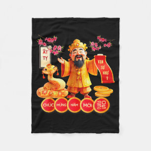Chuc Mung Nam Moi 2025 Vietnamese Family Lunar New Fleece Blanket