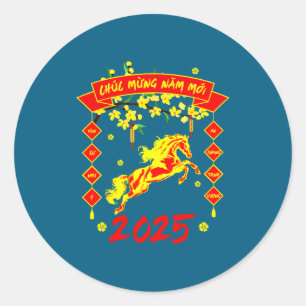 Chuc Mung Nam Moi Happy Vietnamese Lunar New Year  Classic Round Sticker