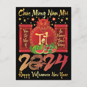 Chuc Mung Nam Moi Happy Vietnamese New Year 2024 Postcard