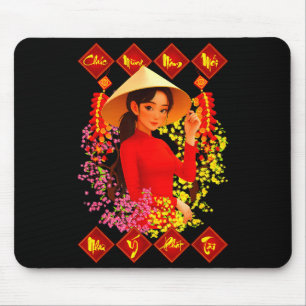 Chuc Mung Nam Moi Tet Binh Ngo 2026 Vietnamese Gir Mouse Mat