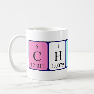 Chuck periodic table name mug