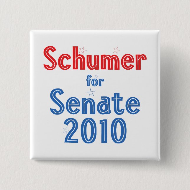 Chuck Schumer for Senate 2010 Star Design 15 Cm Square Badge (Front)