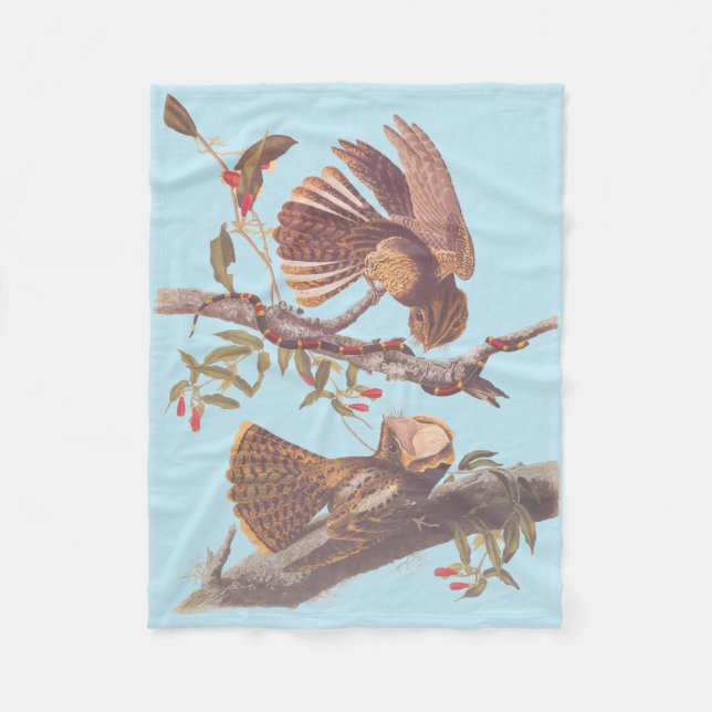 Chuck Will's Widow Nightjar with Coral Snake Fleece Blanket (Front)