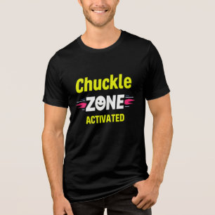 Chuckle Zone Activated – Funny Smiley Typography Tri-Blend Shirt