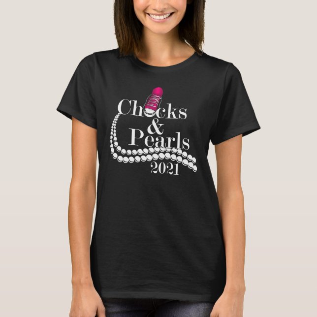 Chucks and Pearls 2021 Black History, black women T-Shirt (Front)