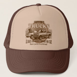 'Chuck's Trucks' Brown and Tan trucker cap