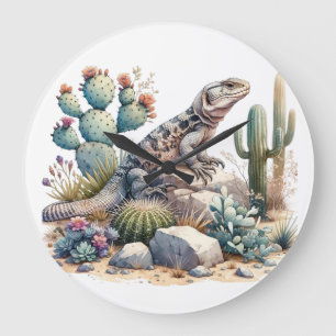 Chuckwalla Chillin Large Clock