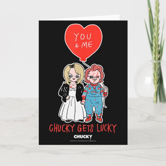 Chucky &amp; Tiffany Chucky Gets Lucky Valentine  Card (Front)