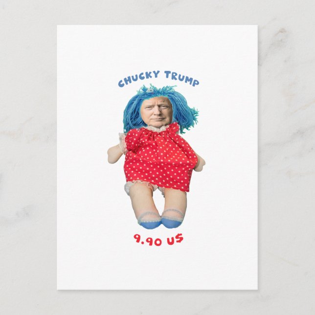 Chucky Donald Trump Doll Postcard (Front)